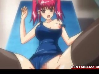 Swimsuit anime talyp aýak bilen oýnamak fucked