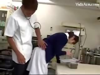 Nurse Getting Her Pussy Rubbed By doc And 2 Nurses At The Surgery