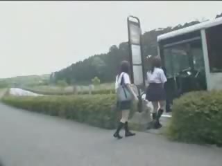 Japanese lassie and Maniac In Bus clip