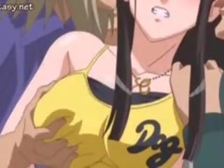 Brunette Anime babe Gets Rubbed
