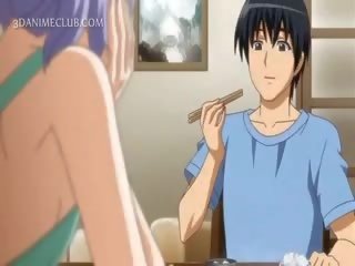 Shy Hentai Doll In Apron Jumping Craving prick In Bed