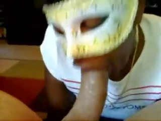 Masked ebony from BlacksCrush.com loves white johnson
