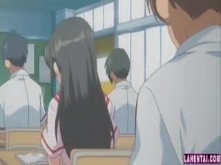 Hentai bombón consigue dedos y follada en público lavabo