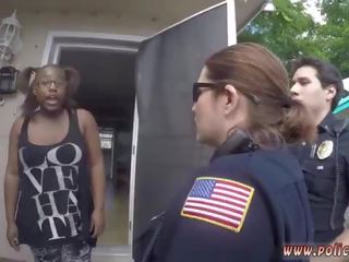 Tori e zezë fucked nga polic dhe falso polic dp domestic disturbance thirrje