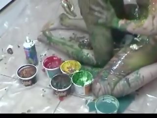 Colorful ans messy with two pleasant girls
