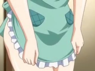 Shy Anime Doll In Apron Jumping Craving johnson In Bed