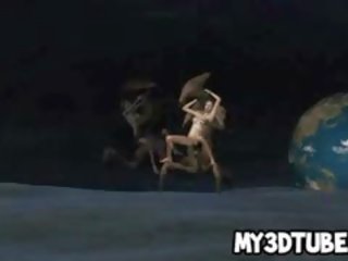 Foxy 3D divinity Gets Fucked By An Alien On The Moon