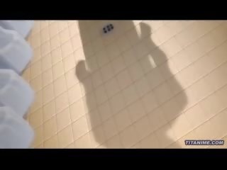 Libidinous hentai anime teenager caught masturbating