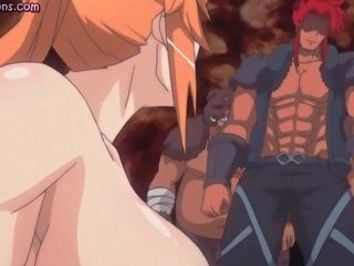 Anime tramp gets massive boobs fucked