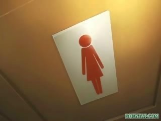 Student manga mees neuken en standingfucked in de toilet