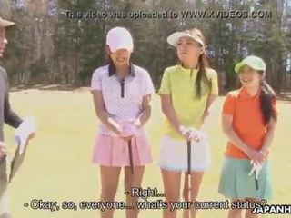 Azjatyckie golf prostytutka dostaje pieprzony na the ninth otwór