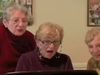 3 Grannies React To Big Black putz x rated clip video