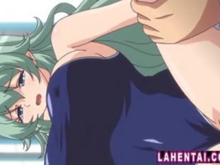 Hentai goddess In Swimsuit Gets Fingered And Analed