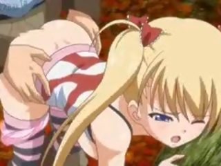 Blondynka seductress anime dostaje wbity