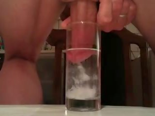 Huge 6 times underwater cum dijupuk in a glass of water !