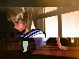Shy 3D Anime girl show Tits