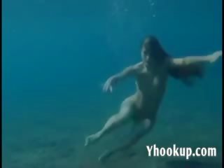 Julia is swimming underwater nude i