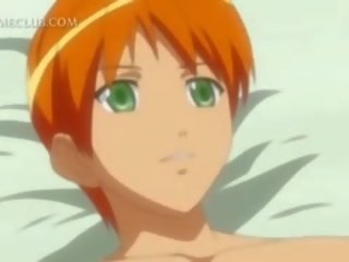 Tit Rubbed 3d Anime young lady Sucking member In Close-up