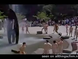 Public-cfnm-naked-students-dance-around-fountain