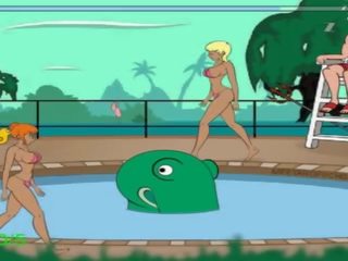 Tentakel monster molests vrouwen bij zwembad - geen commentary 2