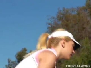 Attractive busty diva gets fucked hard shortly shortly thereafter her golf lessons