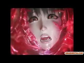 9d anime prichytené podľa ozruta tentacles a olizovať veľký penis