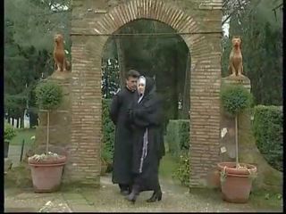 Forbidden porno in the convent between lesbian nuns and reged monks