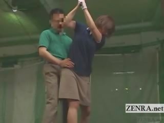 Subtitled japansk golf svinge ereksjon demonstration